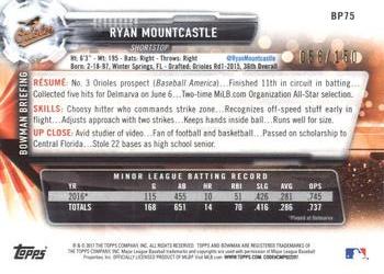2017 Bowman - Prospects Blue #BP75 Ryan Mountcastle Back