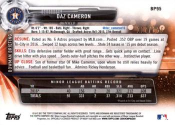 2017 Bowman - Prospects Blue #BP95 Daz Cameron Back