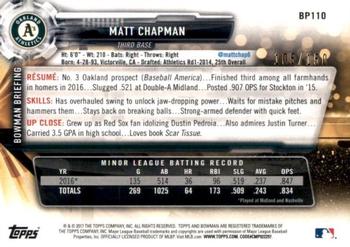 2017 Bowman - Prospects Blue #BP110 Matt Chapman Back