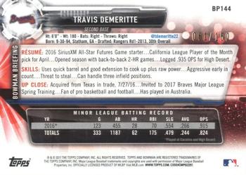 2017 Bowman - Prospects Blue #BP144 Travis Demeritte Back