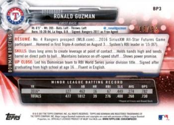 2017 Bowman - Prospects Green #BP3 Ronald Guzman Back