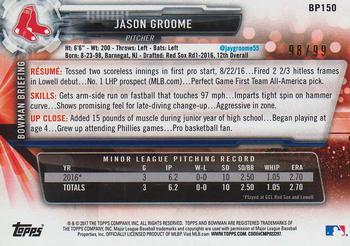 2017 Bowman - Prospects Green #BP150 Jason Groome Back