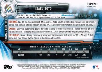 2017 Bowman - Chrome Prospects Refractors #BCP129 Isael Soto Back