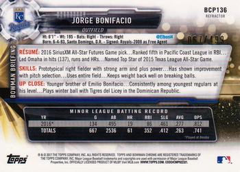 2017 Bowman - Chrome Prospects Refractors #BCP136 Jorge Bonifacio Back