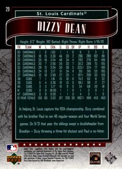 2003 SP Legendary Cuts - Green #29 Dizzy Dean Back