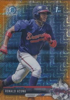 2017 Bowman - Chrome Prospects Orange Shimmer #BCP127 Ronald Acuna Front