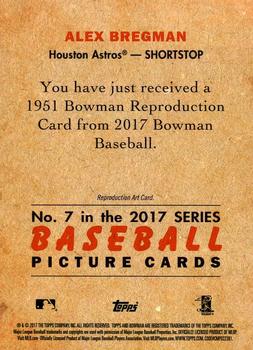 2017 Bowman - 1951 Bowman Chrome #7 Alex Bregman Back
