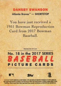 2017 Bowman - 1951 Bowman Chrome #18 Dansby Swanson Back