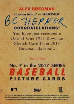 2017 Bowman - 1951 Bowman Originals Sketch Cards #7 Alex Bregman Back