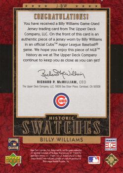 2003 SP Legendary Cuts - Historic Swatches #J-BW Billy Williams Back
