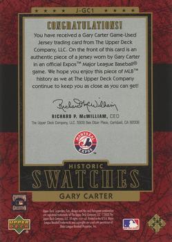 2003 SP Legendary Cuts - Historic Swatches #J-GC1 Gary Carter Back