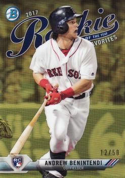 2017 Bowman - Rookie of the Year Favorites Gold #ROYF-5 Andrew Benintendi Front