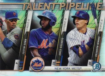 2017 Bowman - Talent Pipeline #TP-NYM Justin Dunn / Amed Rosario / Brandon Nimmo Front
