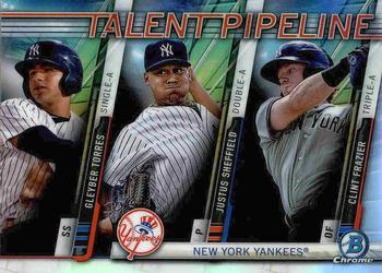 2017 Bowman - Talent Pipeline #TP-NYY Gleyber Torres / Justus Sheffield / Clint Frazier Front