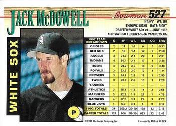 2017 Bowman - Bowman Buybacks 1993 Bowman Stamped Bronze #527 Jack McDowell Back
