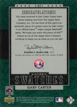 2003 SP Legendary Cuts - Historic Swatches Green #J-GC1 Gary Carter Back