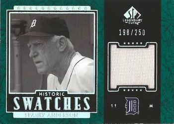 2003 SP Legendary Cuts - Historic Swatches Green #J-SA Sparky Anderson Front