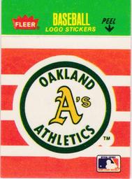 1988 Fleer Classic Miniatures - Logo Stickers (Stripes) #NNO Oakland Athletics Front