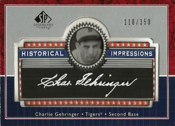 2003 SP Legendary Cuts - Historical Impressions #L-CG Charlie Gehringer Front