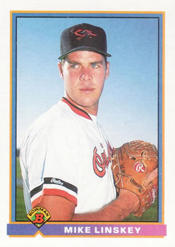 1991 Bowman #105 Mike Linskey Front