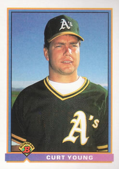1991 Bowman #220 Curt Young Front