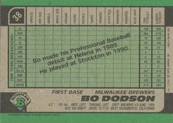 1991 Bowman #38 Bo Dodson Back