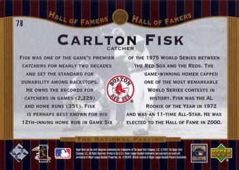 2001 Upper Deck Hall of Famers #78 Carlton Fisk Back