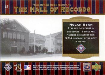 2001 Upper Deck Hall of Famers #82 Nolan Ryan Back