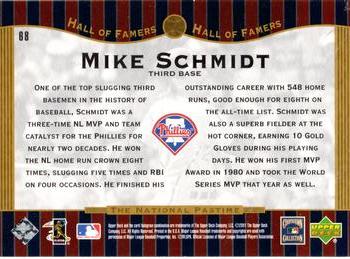 2001 Upper Deck Hall of Famers #68 Mike Schmidt Back