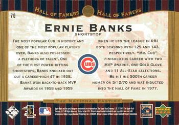 2001 Upper Deck Hall of Famers #70 Ernie Banks Back
