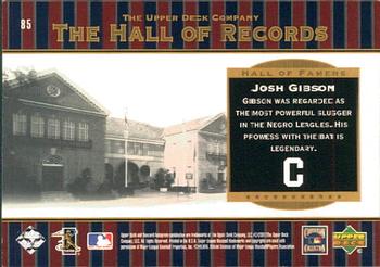 2001 Upper Deck Hall of Famers #85 Josh Gibson Back