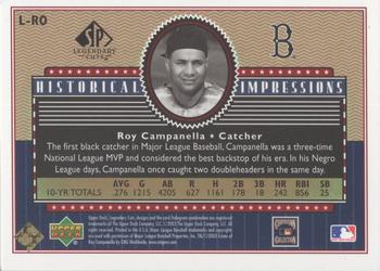 2003 SP Legendary Cuts - Historical Impressions Gold 75 #L-RO Roy Campanella Back