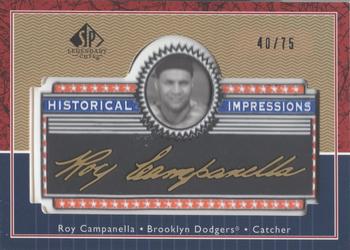 2003 SP Legendary Cuts - Historical Impressions Gold 75 #L-RO Roy Campanella Front