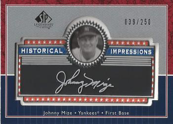 2003 SP Legendary Cuts - Historical Impressions Silver #L-JM Johnny Mize Front