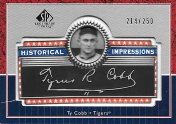 2003 SP Legendary Cuts - Historical Impressions Silver #L-TY Ty Cobb Front