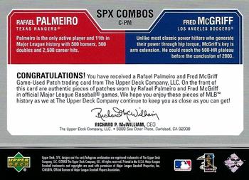 2003 SPx - Game Used Combos #C-PM Rafael Palmeiro / Fred McGriff Back