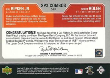 2003 SPx - Game Used Combos #C-RR Cal Ripken Jr. / Scott Rolen Back
