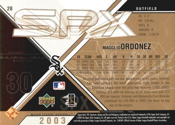 2003 SPx - Spectrum #28 Magglio Ordonez Back