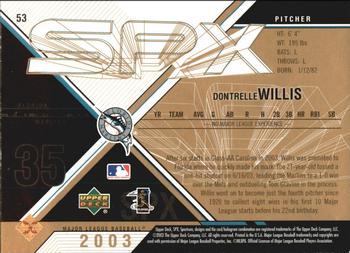 2003 SPx - Spectrum #53 Dontrelle Willis Back