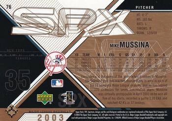 2003 SPx - Spectrum #76 Mike Mussina Back