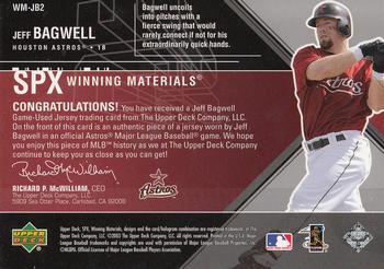 2003 SPx - Winning Materials 175 #WM-JB2 Jeff Bagwell Back