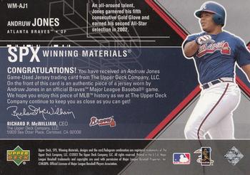 2003 SPx - Winning Materials 375 #WM-AJ1 Andruw Jones Back