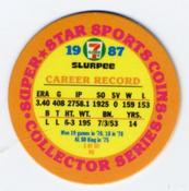 1987 7-Eleven Super Star Sports Coins: Detroit Region #X HS Frank Tanana Back