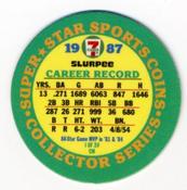 1987 7-Eleven Super Star Sports Coins: East Region #I CM Gary Carter Back