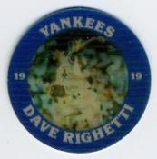1987 7-Eleven Super Star Sports Coins: East Region #IX CM Dave Righetti Front