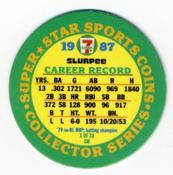 1987 7-Eleven Super Star Sports Coins: East Region #X CM Keith Hernandez Back