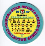 1987 7-Eleven Super Star Sports Coins: Mideast Region #V MH Lenny Dykstra Back