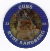 1987 7-Eleven Super Star Sports Coins: Mideast Region #XI MH Ryne Sandberg Front