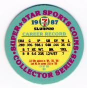 1987 7-Eleven Super Star Sports Coins: Mideast Region #XV MH Lee Smith Back