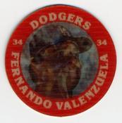 1987 7-Eleven Super Star Sports Coins: West Region #XVI AH Fernando Valenzuela Front